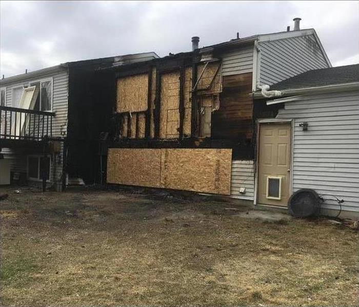 Structure of a home damaged by fire