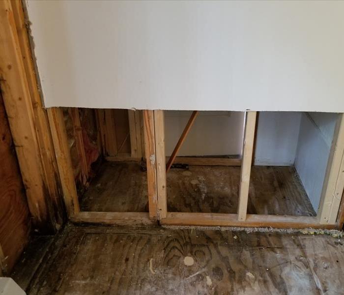  drywall removal from a water damage from a roof leak
